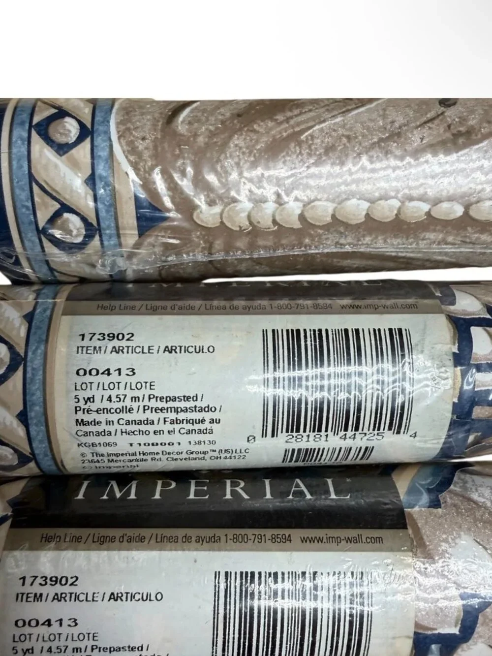 Imperial 3 Rolls Vintage Wallpaper Border Molding Coastal Architecture NEW